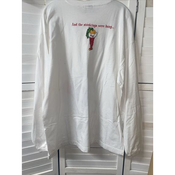 Vintage 1997 Warner Bros Men’s Bugs Bunny Santa White Long Sleeve Shirt X-Large - Picture 9 of 9